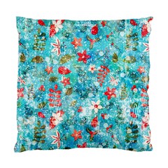 Snowy Winter Foliage, Adoxali, Christmas, Berry, Blue Standard Cushion Case (two Sides)