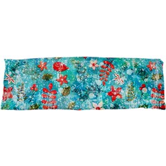 Snowy Winter Foliage, Adoxali, Christmas, Berry, Blue 21 x63  Body Pillow Case Dakimakura (two Sides) by kyorashop23