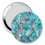 Snowy Winter Foliage, Adoxali, Christmas, Berry, Blue 3  Handbag Mirrors Front