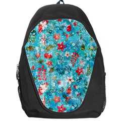 Snowy Winter Foliage, Adoxali, Christmas, Berry, Blue Backpack Bag