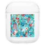 Snowy Winter Foliage, Adoxali, Christmas, Berry, Blue Soft TPU AirPods 1/2 Case Front