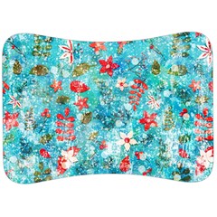 Snowy Winter Foliage, Adoxali, Christmas, Berry, Blue Velour Seat Head Rest Cushion