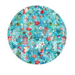 Snowy Winter Foliage, Adoxali, Christmas, Berry, Blue Mini Round Pill Box (pack Of 3)