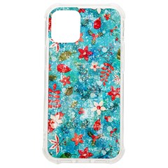 Snowy Winter Foliage, Adoxali, Christmas, Berry, Blue Iphone 12 Mini Tpu Uv Print Case	 by kyorashop23