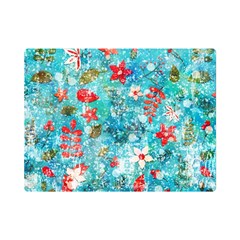 Snowy Winter Foliage, Adoxali, Christmas, Berry, Blue Premium Plush Fleece Blanket (mini)