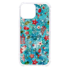 Snowy Winter Foliage, Adoxali, Christmas, Berry, Blue Iphone 13 Mini Tpu Uv Print Case by kyorashop23