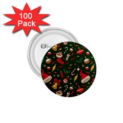 Texture, Pattern, Red, Craciun, Christmas, Hat, Santa, Green 1 75  Buttons (100 Pack) 