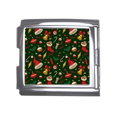 Texture, Pattern, Red, Craciun, Christmas, Hat, Santa, Green Mega Link Italian Charm (18mm) by kyorashop23