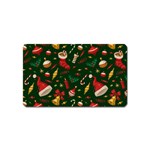 Texture, Pattern, Red, Craciun, Christmas, Hat, Santa, Green Magnet (Name Card) Front