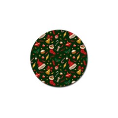 Texture, Pattern, Red, Craciun, Christmas, Hat, Santa, Green Golf Ball Marker (10 Pack)