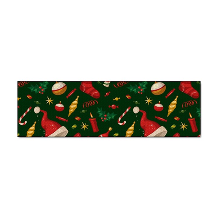 Texture, Pattern, Red, Craciun, Christmas, Hat, Santa, Green Sticker Bumper (100 pack)