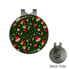 Texture, Pattern, Red, Craciun, Christmas, Hat, Santa, Green Hat Clips With Golf Markers by kyorashop23