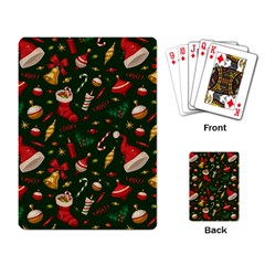 Texture, Pattern, Red, Craciun, Christmas, Hat, Santa, Green Playing Cards Single Design (rectangle)