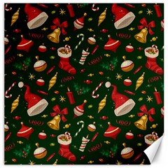 Texture, Pattern, Red, Craciun, Christmas, Hat, Santa, Green Canvas 20  X 20 