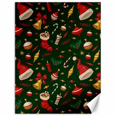 Texture, Pattern, Red, Craciun, Christmas, Hat, Santa, Green Canvas 18  X 24 