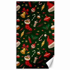 Texture, Pattern, Red, Craciun, Christmas, Hat, Santa, Green Canvas 40  X 72 