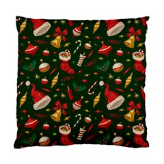 Texture, Pattern, Red, Craciun, Christmas, Hat, Santa, Green Standard Cushion Case (two Sides)