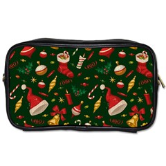 Texture, Pattern, Red, Craciun, Christmas, Hat, Santa, Green Toiletries Bag (one Side)