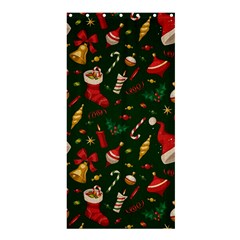 Texture, Pattern, Red, Craciun, Christmas, Hat, Santa, Green Shower Curtain 36  X 72  (stall)  by kyorashop23