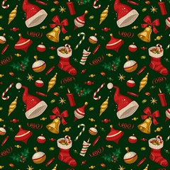 Texture, Pattern, Red, Craciun, Christmas, Hat, Santa, Green Play Mat (rectangle)