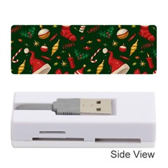 Texture, Pattern, Red, Craciun, Christmas, Hat, Santa, Green Memory Card Reader (stick) by kyorashop23