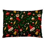 Texture, Pattern, Red, Craciun, Christmas, Hat, Santa, Green Pillow Case (Two Sides) Back