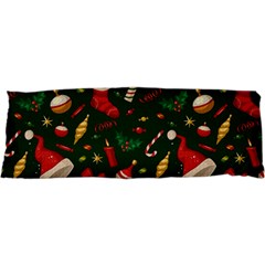 Texture, Pattern, Red, Craciun, Christmas, Hat, Santa, Green 17 x47  Body Pillow Case Dakimakura (two Sides) by kyorashop23