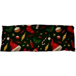 Texture, Pattern, Red, Craciun, Christmas, Hat, Santa, Green 15 x40  Body Pillow Case Dakimakura (Two Sides) Back