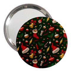 Texture, Pattern, Red, Craciun, Christmas, Hat, Santa, Green 3  Handbag Mirrors