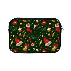 Texture, Pattern, Red, Craciun, Christmas, Hat, Santa, Green Apple Ipad Mini Zipper Cases