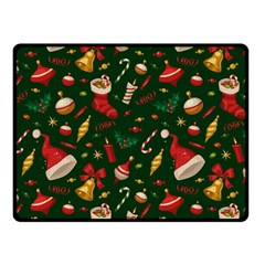 Texture, Pattern, Red, Craciun, Christmas, Hat, Santa, Green Two Sides Fleece Blanket (small)