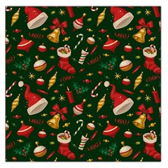 Texture, Pattern, Red, Craciun, Christmas, Hat, Santa, Green Square Satin Scarf (36  X 36 )