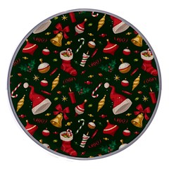 Texture, Pattern, Red, Craciun, Christmas, Hat, Santa, Green Wireless Fast Charger(white)