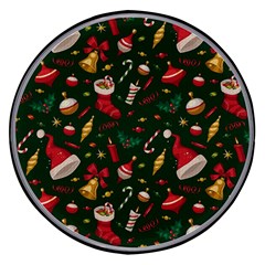 Texture, Pattern, Red, Craciun, Christmas, Hat, Santa, Green Wireless Fast Charger(black)