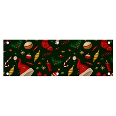 Texture, Pattern, Red, Craciun, Christmas, Hat, Santa, Green Banner And Sign 6  X 2 