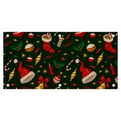 Texture, Pattern, Red, Craciun, Christmas, Hat, Santa, Green Banner And Sign 6  X 3 