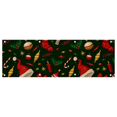 Texture, Pattern, Red, Craciun, Christmas, Hat, Santa, Green Banner And Sign 9  X 3 