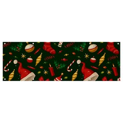 Texture, Pattern, Red, Craciun, Christmas, Hat, Santa, Green Banner And Sign 12  X 4 