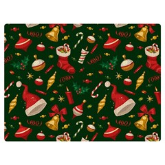 Texture, Pattern, Red, Craciun, Christmas, Hat, Santa, Green Premium Plush Fleece Blanket (extra Small)