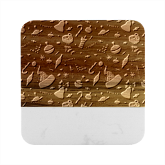 Texture, Pattern, Red, Craciun, Christmas, Hat, Santa, Green Marble Wood Coaster (square)