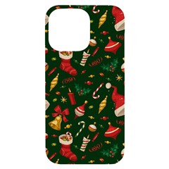 Texture, Pattern, Red, Craciun, Christmas, Hat, Santa, Green Iphone 14 Pro Max Black Uv Print Case