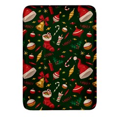 Texture, Pattern, Red, Craciun, Christmas, Hat, Santa, Green Rectangular Glass Fridge Magnet (4 Pack)