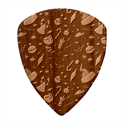 Texture, Pattern, Red, Craciun, Christmas, Hat, Santa, Green Wood Guitar Pick (set Of 10)