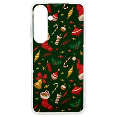 Texture, Pattern, Red, Craciun, Christmas, Hat, Santa, Green Samsung Galaxy S24 Ultra 6 9 Inch Tpu Uv Case by kyorashop23