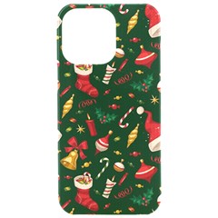 Texture, Pattern, Red, Craciun, Christmas, Hat, Santa, Green Iphone 15 Pro Max Black Uv Print Pc Hardshell Case by kyorashop23