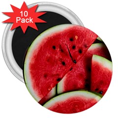 Watermelon, Fruit, Green, Red 3  Magnets (10 Pack) 