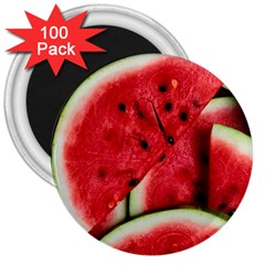 Watermelon, Fruit, Green, Red 3  Magnets (100 Pack) by kyorashop23