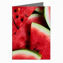 Watermelon, Fruit, Green, Red Greeting Cards (pkg Of 8) by kyorashop23