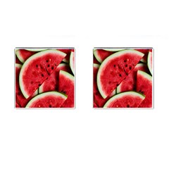 Watermelon, Fruit, Green, Red Cufflinks (square)