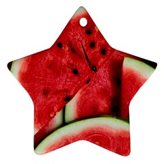 Watermelon, Fruit, Green, Red Star Ornament (two Sides)